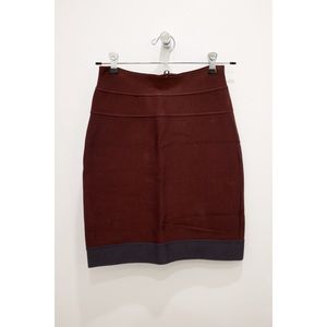 Herve Leger Maroon Bandage Skirt